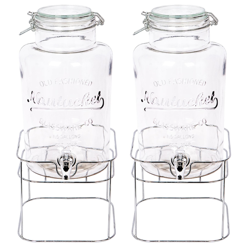 image 1 of Rink Drink Glass Drinks Dispensers with Tap - 6.5L - Pack of 2