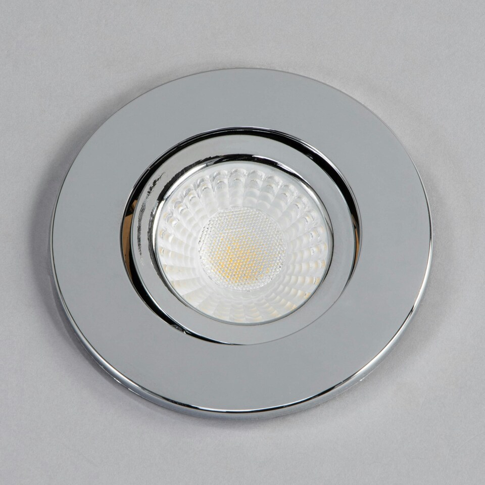 image 1 of BHS Cal LED Fire Rated IP65 Recessed Spotlight | Silver | Chrome | 1