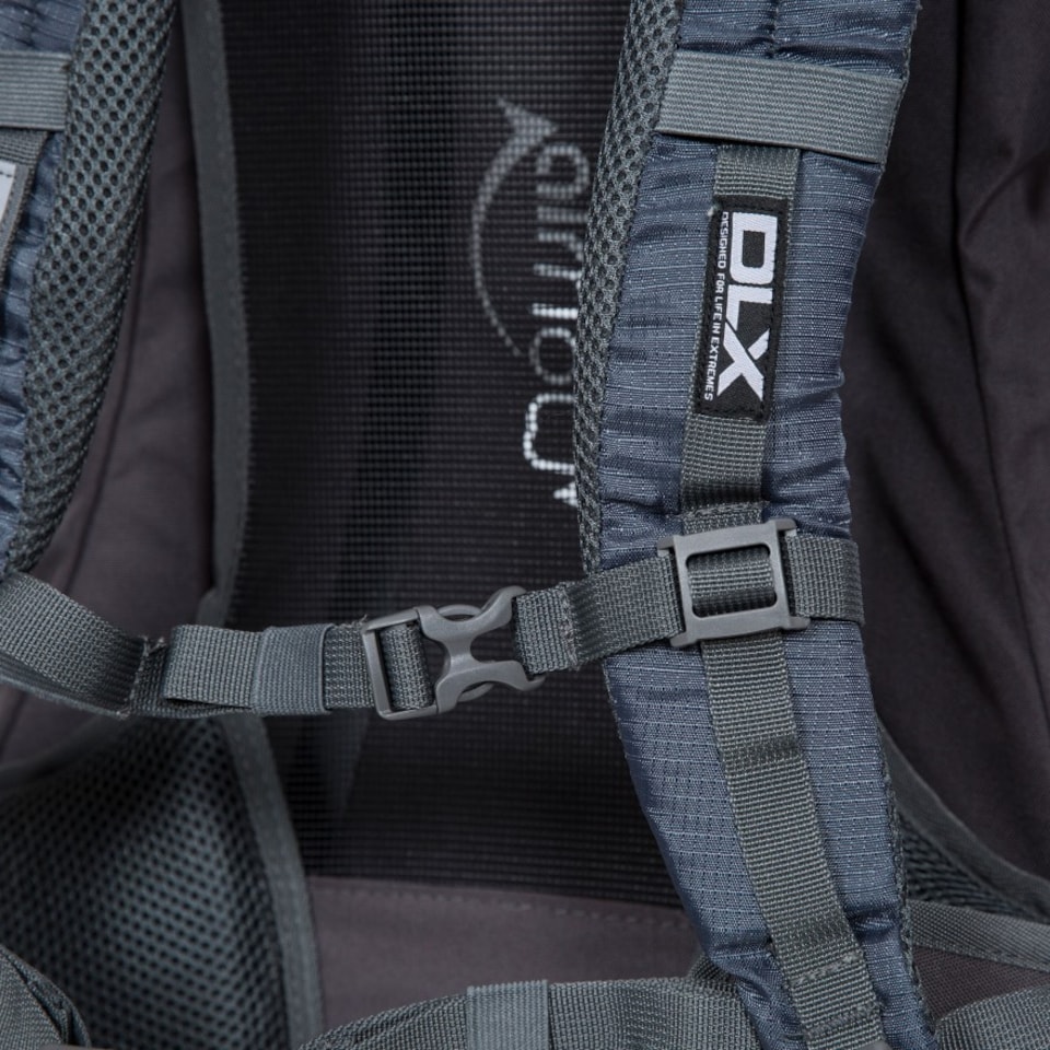 image 1 of Trespass Twinpeak 45 Litre DLX Hiking Rucksack/Backpack | Grey | Flint | 1