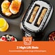 image 3 of GEEPAS 2 Slice Toaster |1000W Black Fluted | Black