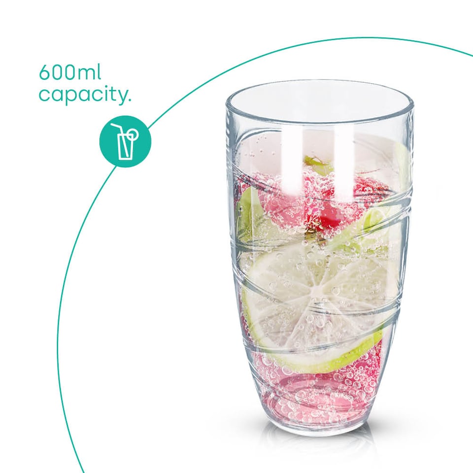 image 1 of Clear Plastic Tumblers Set of 6