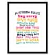 image 1 of Kids Playroom Rules Fun Colourful 9x7" Black Framed Wall Art Print