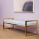 image 2 of Allure Powder Blue And Gold Tufted Bench Blue
