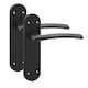 image 3 of Golden Grace 4 Pairs Victorian Indiana Design Long Rounded Backplate Internal Door Handle Matt Black with 2.5" Latch & Hinges - 182mm x 45mm