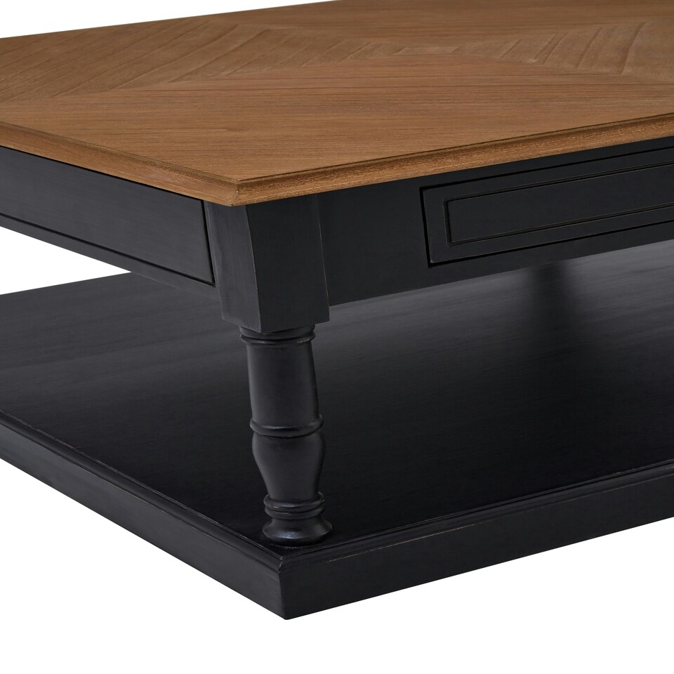 image 1 of Interiors by Premier 1 Drawer Black Coffee Table Black
