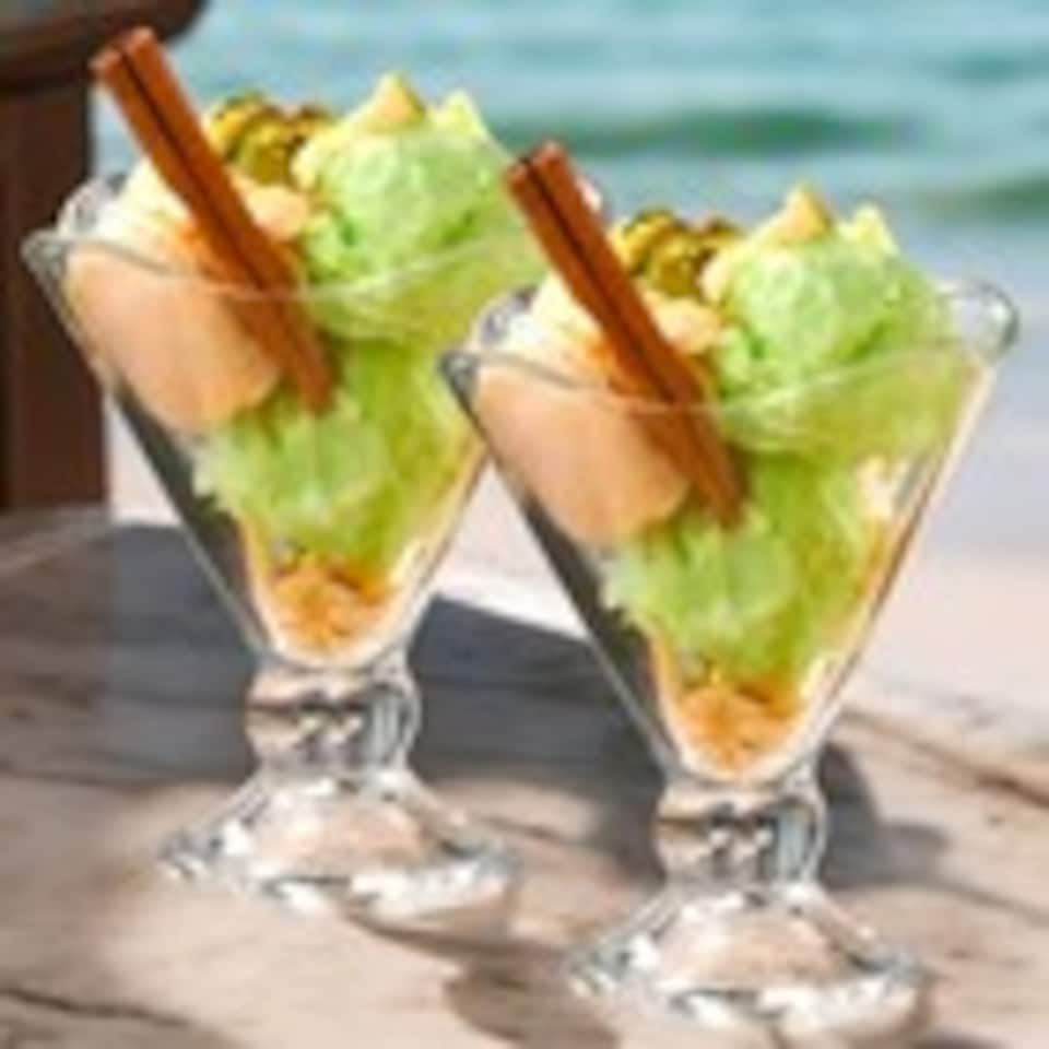 image 1 of Ice Cream Cup Glass Dessert Bowl Set Glassware Serving Dish | Clear | Clear | Set of 6 | 6