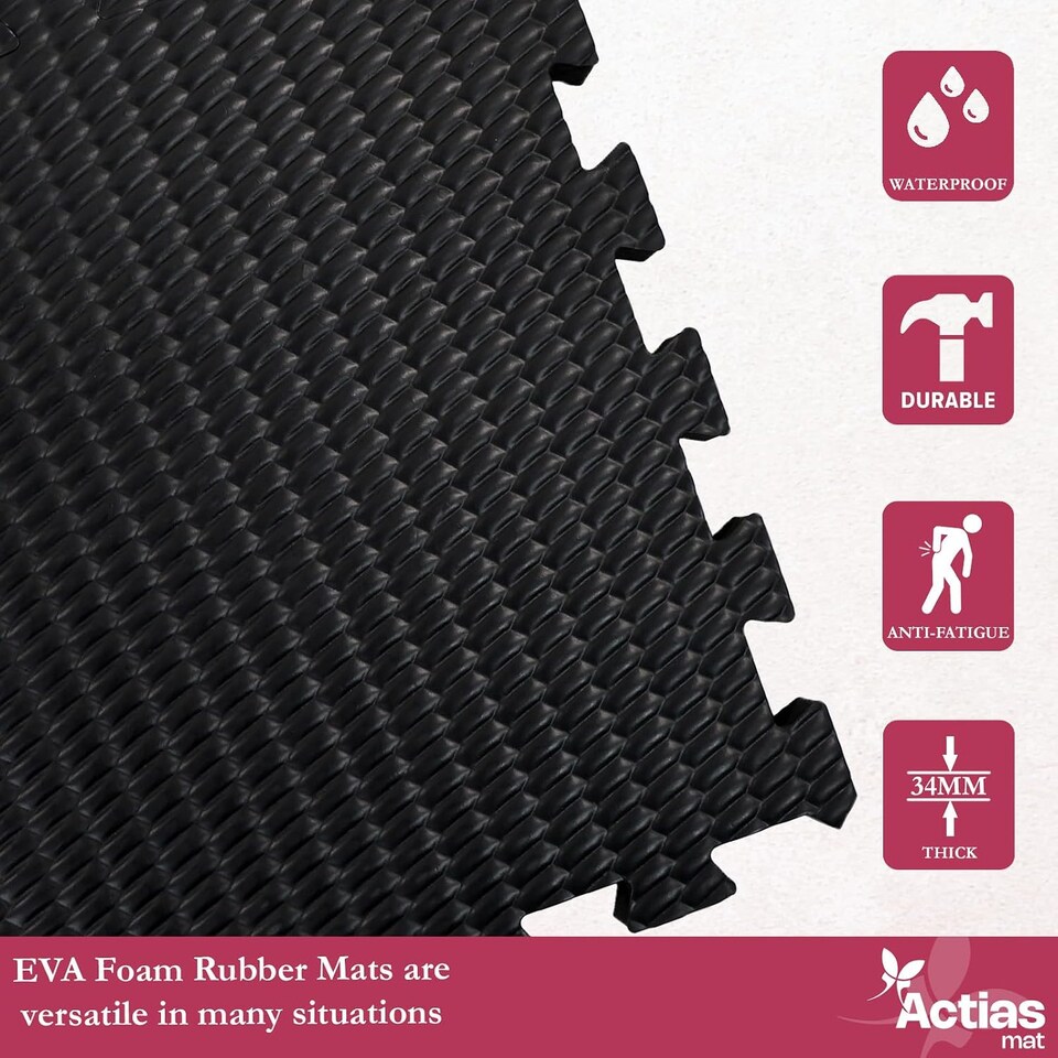 image 1 of Actiasmat EVA Interlocking Horse Floor Stable Mats 62x62cm 34mm
