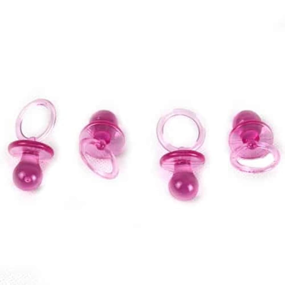 Pink Baby Shower Theme Baby Crystal Pacifiers - Pack of 4