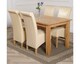 image 2 of Oslo 150 x 90 cm Medium Oak Dining Table and 4 Montana Leather Chairs | Cream | Cream