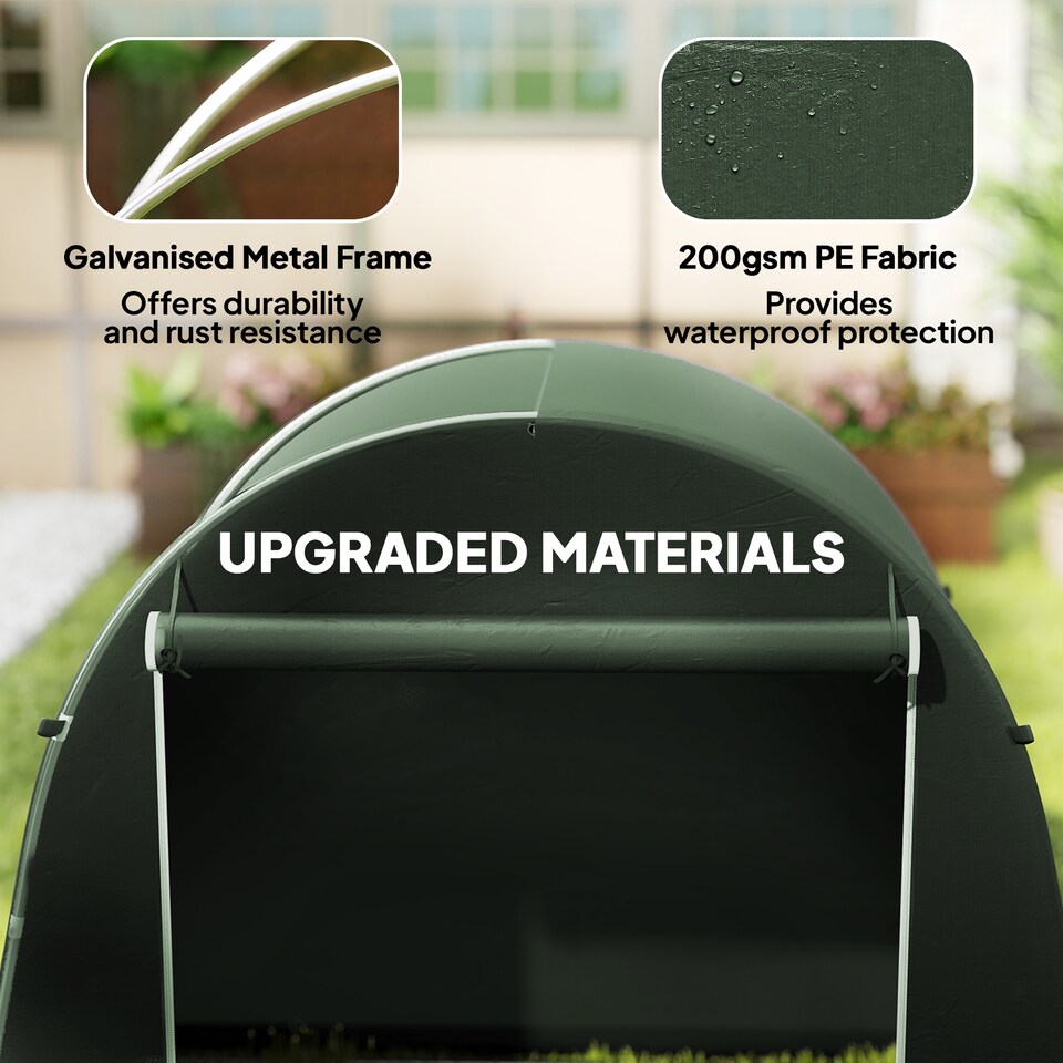 image 1 of Outsunny 8 x 4 ft Garden Storage Shed Tent Waterproof Bike Tent, Green