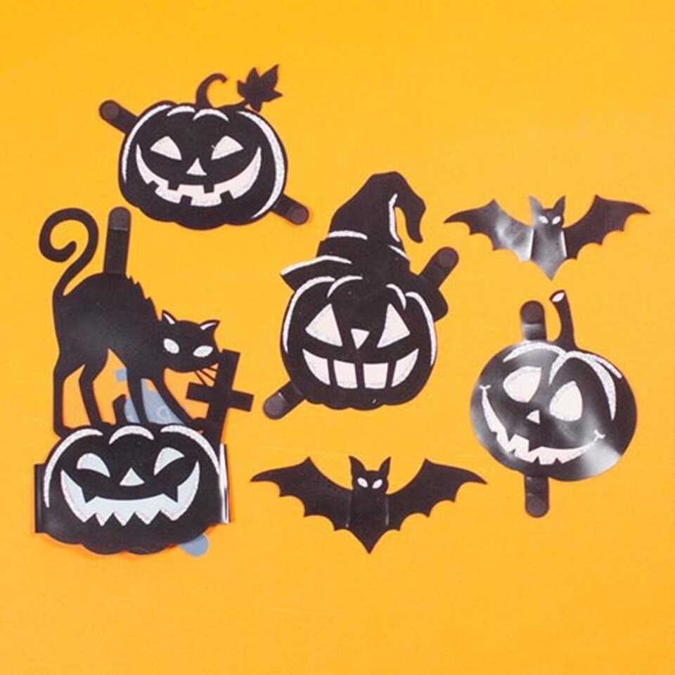 Pumpkin 3D Halloween Wall Stickers - Pack of 6