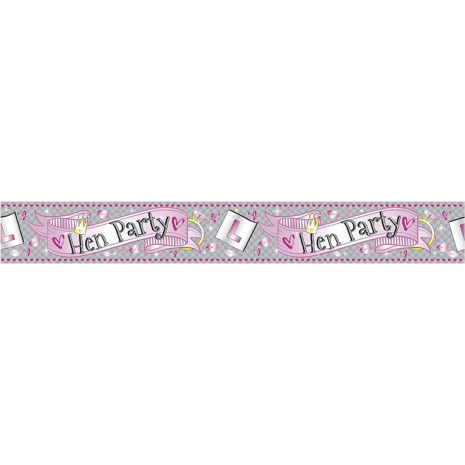 Eurowrap Holographic Hen Night Banner - Grey/Pink - One Size