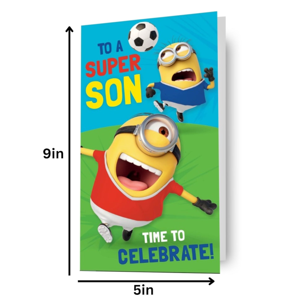 image 1 of Despicable Me Minions 'Super Son' Birthday Card