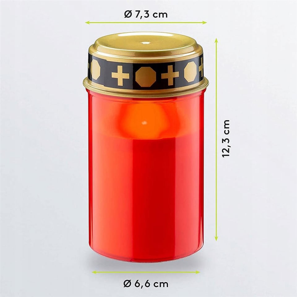 image 1 of GEEZY LED Grave Candles Set of 2 Red Flickering Battery Outdoor Decoration Light