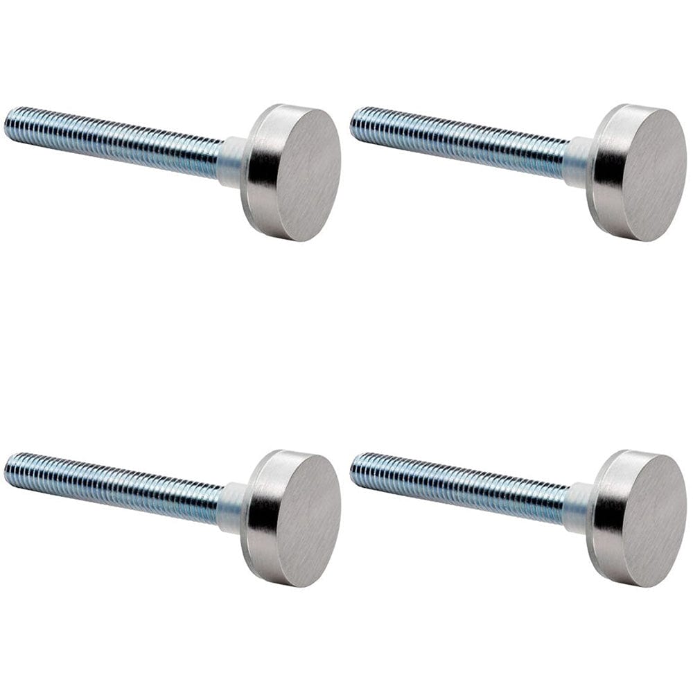 4 PACK - PAIR Bolt Cap Fixing Pack Setfor 25mm D Pull Door Handles Satin Stainless Steel