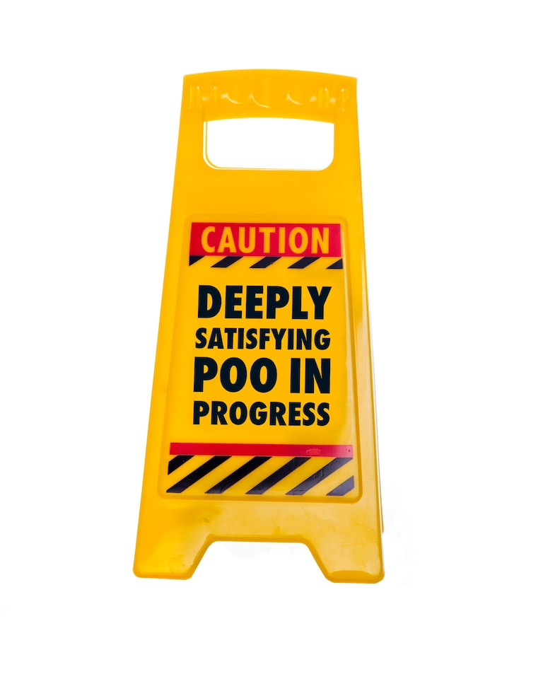 image 1 of Desk Warning Sign - Satisfying Poo