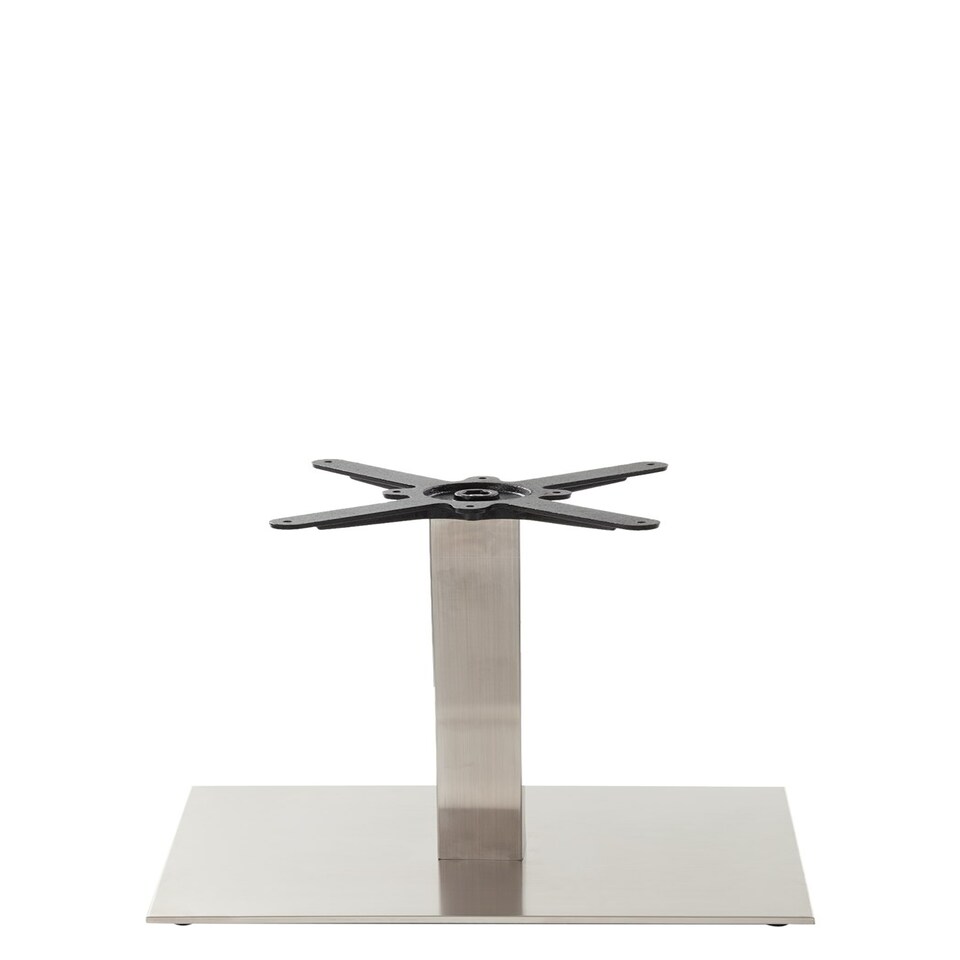 Rectangular Stainless Steel Table Base - Single Coffee Height - 480Mm Silver