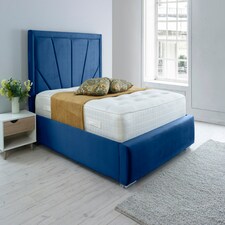 Itala Plush Double Bed Frame - Blue