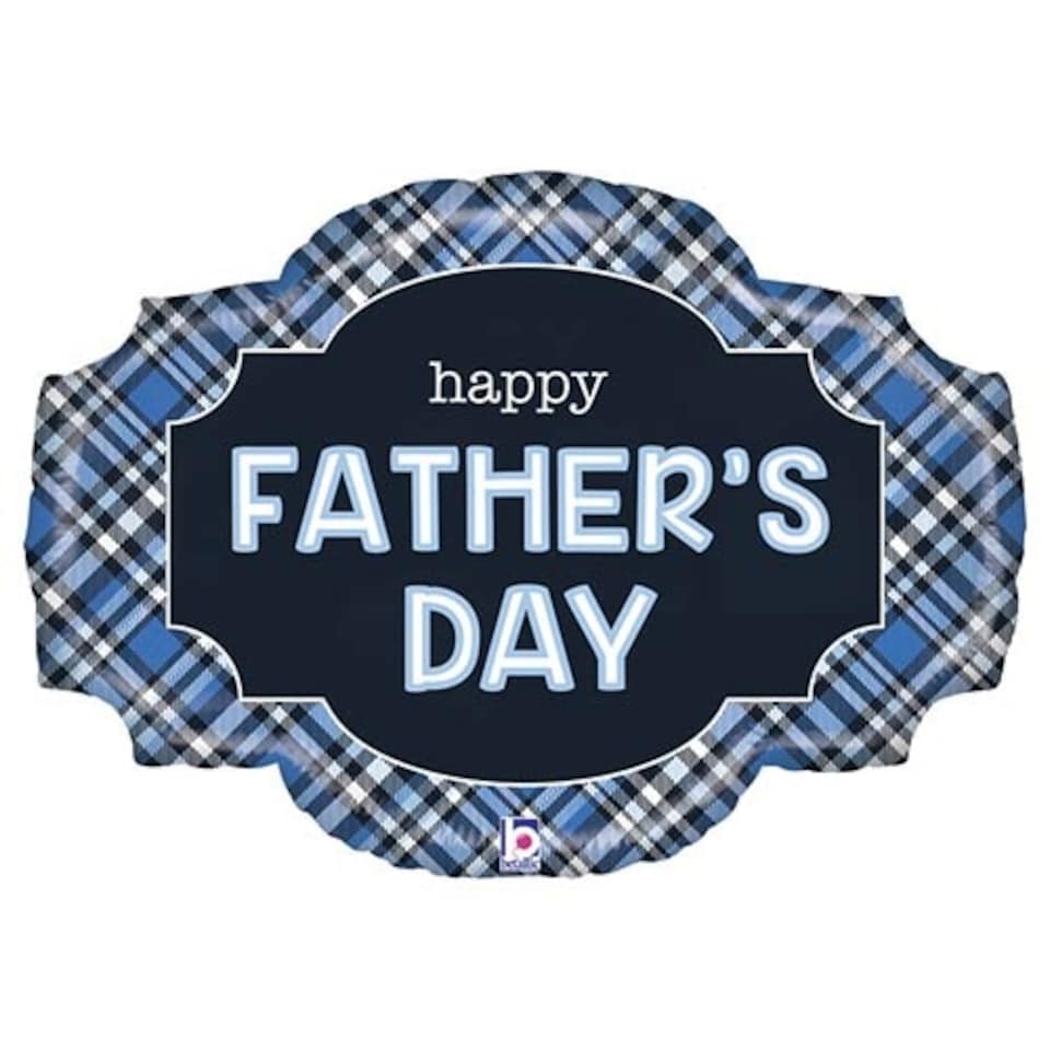 Father's Day Plaid Two-Sided Helium Foil Giant Balloon 81cm / 32 in