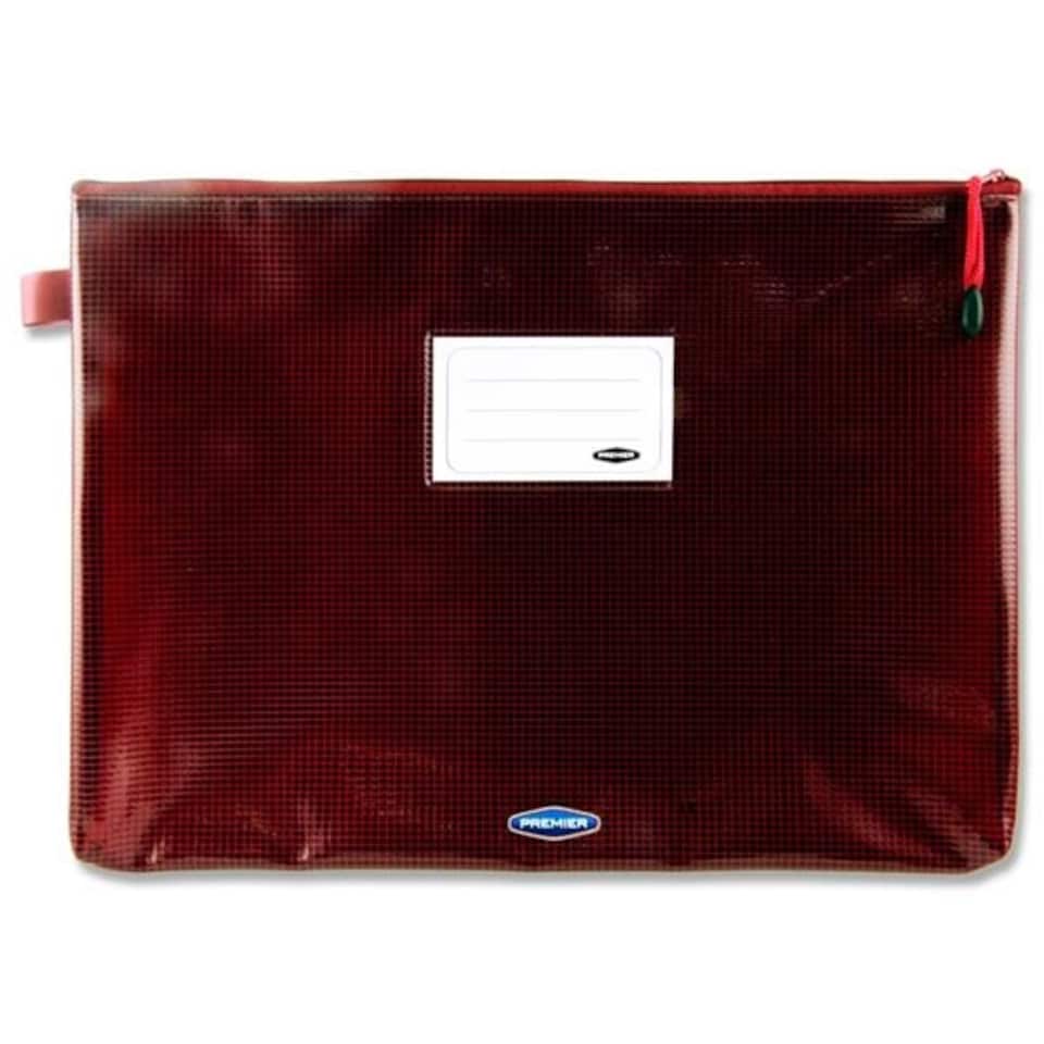 image 1 of A4+ Extra Durable Rhubarb Red Mesh Wallet by Premto