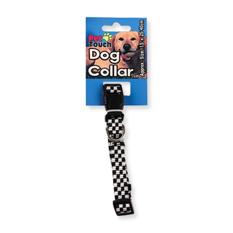 image 1 of Pet Touch Fabric Reflective Square Dog Collar 1.5cm x 25-40cm Multi | M