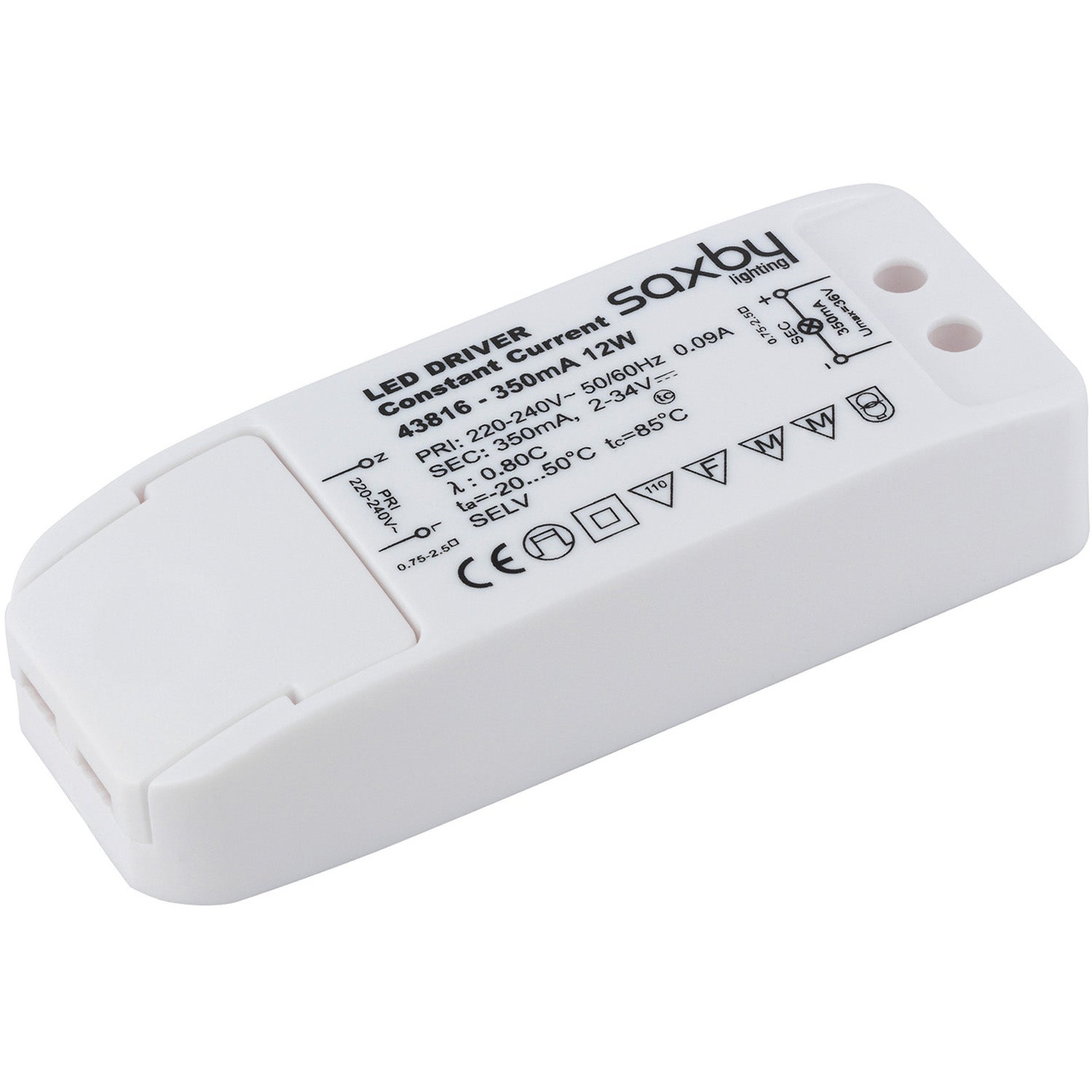 Loops 12W LED Driver - 350mA Constant Current - Fixed Output Power Supply Transformer