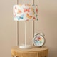 image 2 of ValueLights Charlie White Stem Table Lamp Butterfly Shade & Bulb Multi