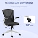 image 8 of Vinsetto Ergonomic Mesh Office Chair with Flip-up Armrests, Height Adjustable Computer Chair with Swivel Wheels, Black and White
