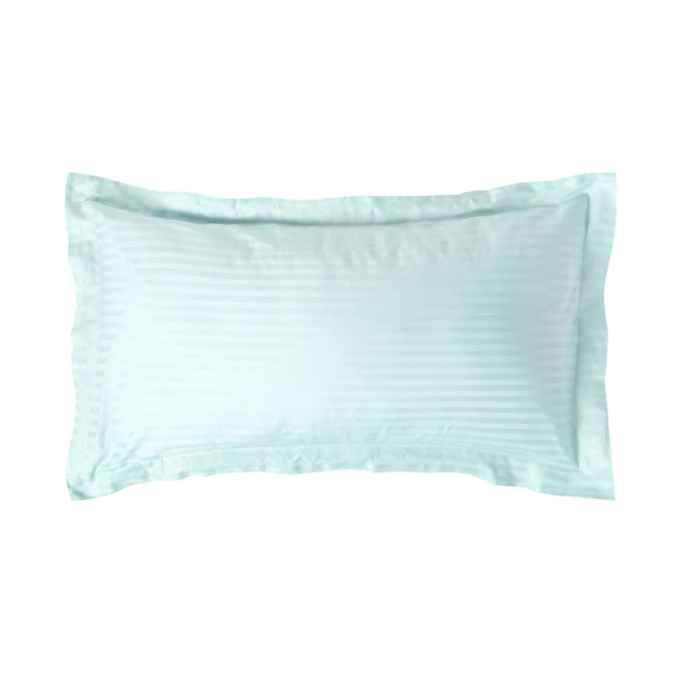 image 1 of Homescapes Aqua Blue Egyptian Cotton Ultrasoft Kingsize Oxford Pillowcase 330 TC
