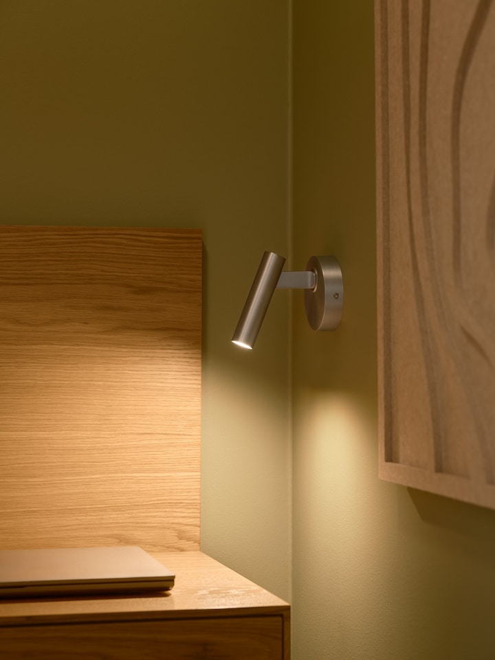 image 1 of Nordlux Makoto Indoor Wall light Silver Aluminium Sensor G9 Adjustable Head - Plug In or Mains Powered , IP20