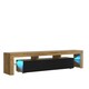 image 1 of Stylish Oak & Black TV Unit 200cm – Matt Finish with Glass Elements Multi