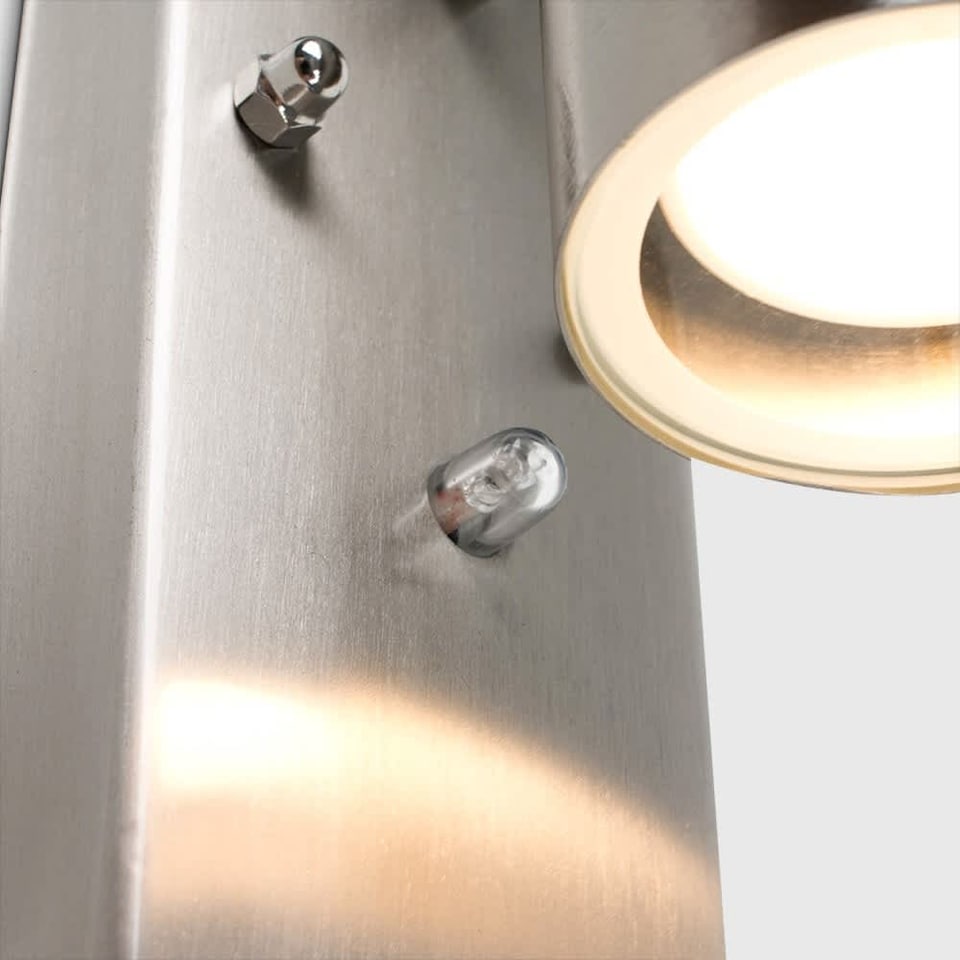 image 1 of ValueLights Brushed Chrome IP44 Rated Up Down Outdoor Security Wall Light