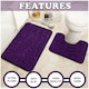 image 3 of VELVETIO 2Pc Pebble Bath Mat Set Memory Foam Bathroom Toilet Rugs Purple
