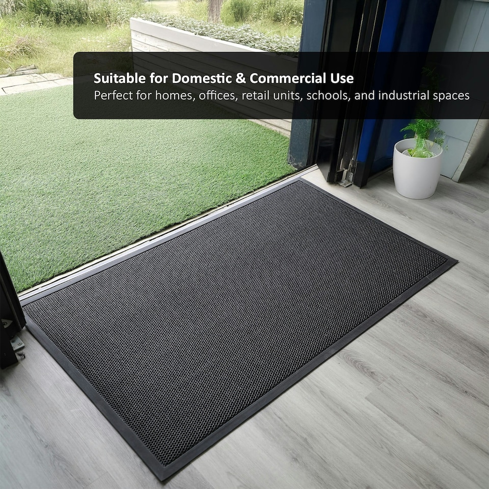 image 1 of Nicoman Black Meshmat Entrance Doormat 76cm x 43cm | Black | Black