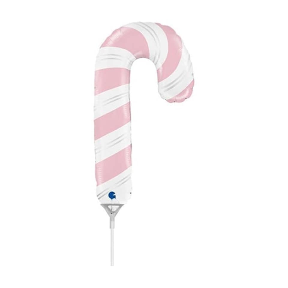 Mini Pink Candy Cane Christmas Air Fill Foil Balloon 36cm / 14 in