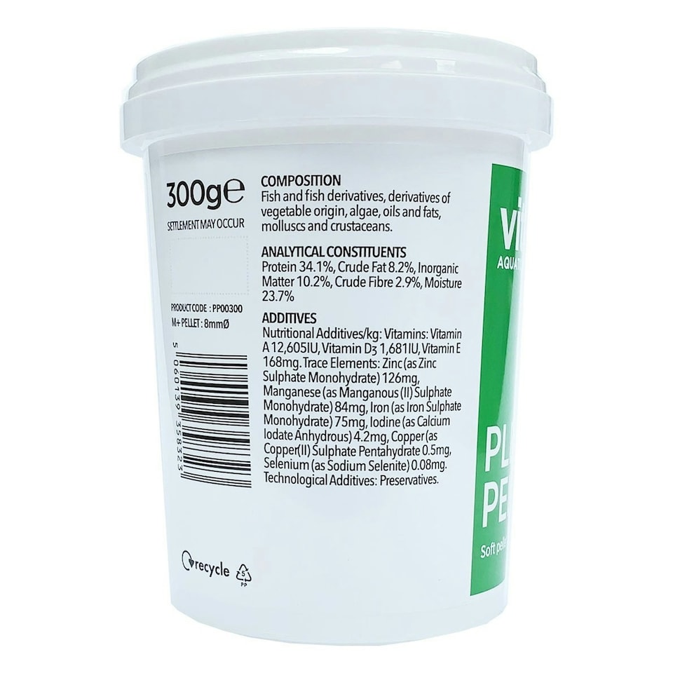 image 1 of Vitalis Plec Pellet Algae Food for Bottom Feeders N/A | 160g