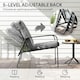image 3 of Outsunny 3-Piece Recliner Garden Chairs and Tempered Glass Table Set, Grey 