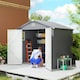 image 2 of Outsunny 8 x 6ft Plastic Garden Storage Shed with Foundation Kit, Polypropylene Outdoor Storage Tool House with Ventilation Slots and Lockable Door, Grey