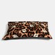 image 2 of OHS Dog Paw Print Soft Plush Plump Cosy Autumn Pumpkin Stripe Leopard Pet Bed Cushion, 80x60cm Brown | Natural - Leopard | L