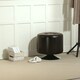 image 9 of HOMCOM Swivel Foot Stool PU Footstool with Thick Padding Brown Brown