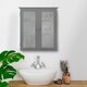 image 2 of Teamson Home Wooden Bathroom Wall Cabinet 2 Glass Doors Grey