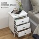 image 3 of HOMCOM Bedside Table Set of 2, Bedside Cabinet with 3 Drawers, Modern Sofa Side Table, Nightstand for Bedroom, 40x30x64cm, White