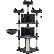 Yaheetech 175 cm Plush Cat Tower with Condos Black