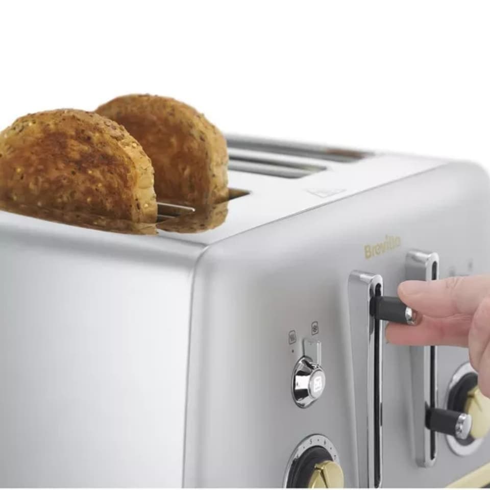 image 1 of Breville Mostra VTT92901 4 -Slice Toaster Stainless Steel Silver and Gold