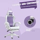 image 6 of Vinsetto Racing Style Gaming Chair with Footrest Removable Rabbit Ears, Purple