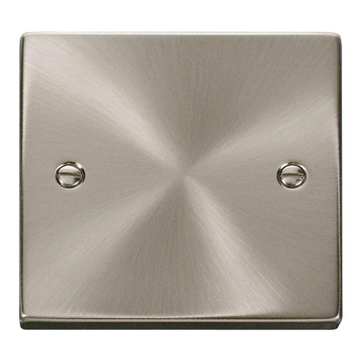 SE Home Satin / Brushed Chrome 1 Gang Blank Plate in Metallic Silver