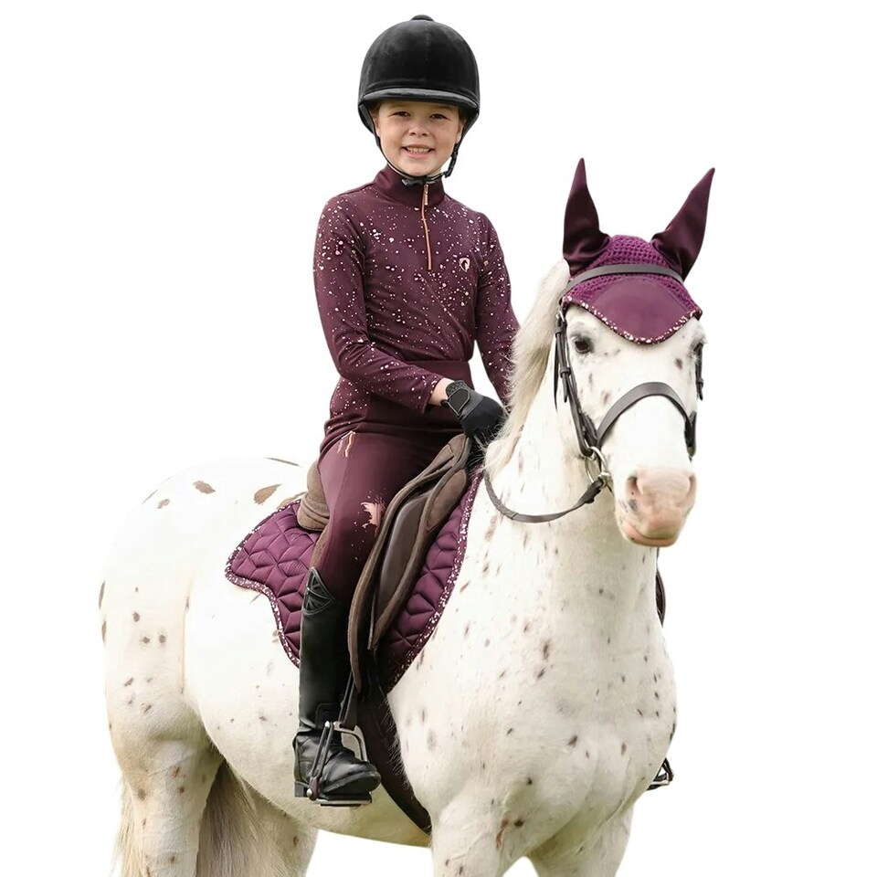 image 1 of Hy Enchanted Collection Horse Fly Veil - Plum/Rose Gold - Cob/Full