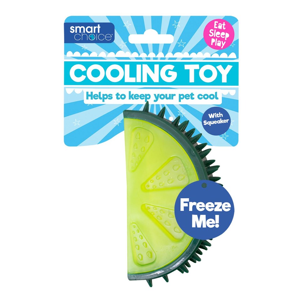 image 1 of Lime Summer Cooling Pet Toy - Dog Puppy Teething Chew Outdoor Play Freezable Durable Rubber Hydrating Teether Frozen