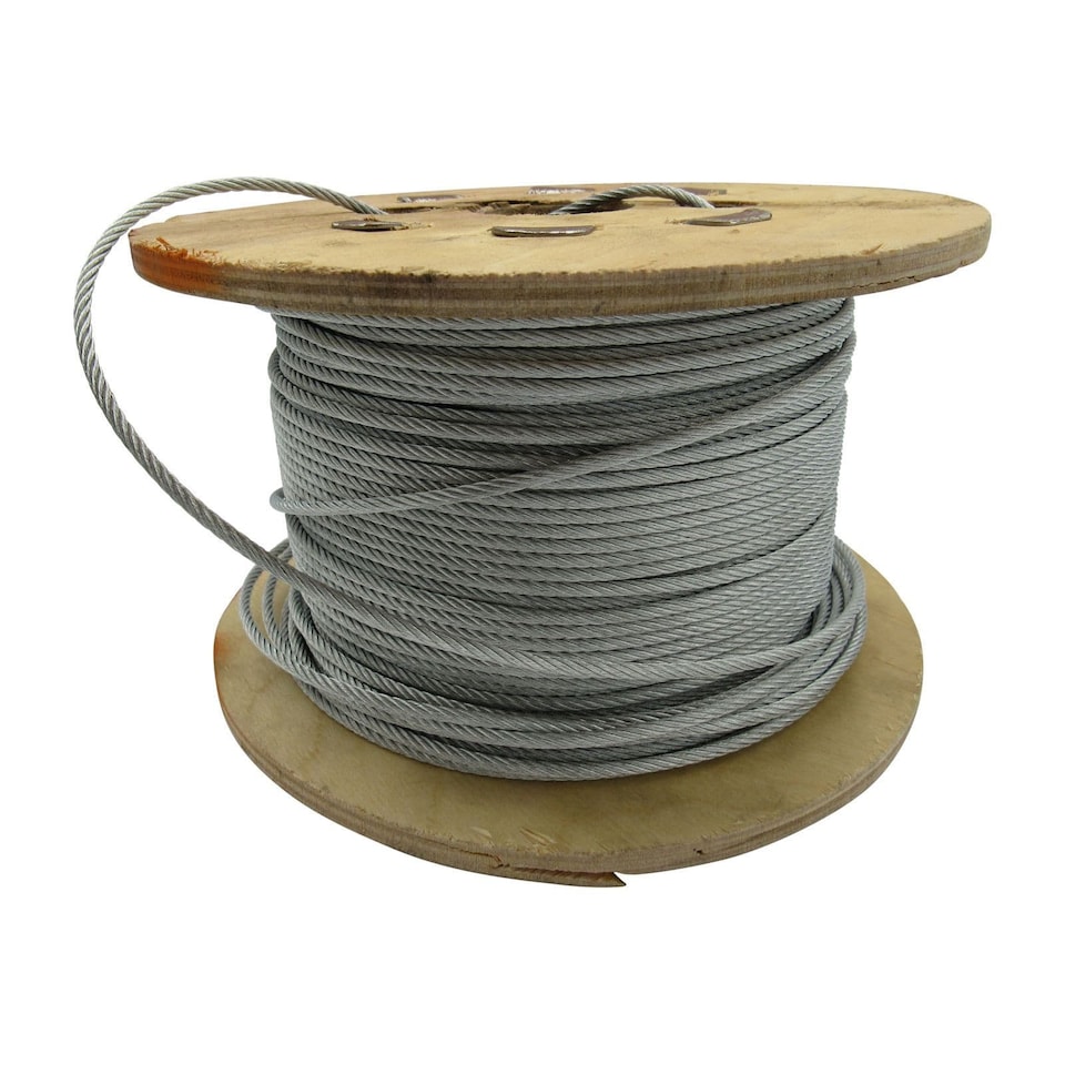 Galvanised Steel Wire Rope Cable 7MM 7x19 (100M Reel 7 x 19 Rigging Marine)