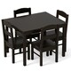 image 3 of COSTWAY Kids Table and 4 Chairs Set for Toddlers Brown